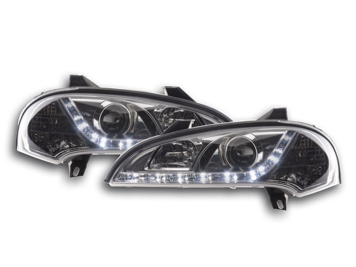 Scheinwerfer Set Daylight LED TFL-Optik Opel Vectra B 96-99 schwarz Scheinwerfer Set Daylight LED TFL-Optik Opel Vectra B 96-99 schwarz
